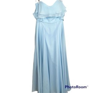 AZAZIE Long Blue Dress Gown with Back Zipper Size A8